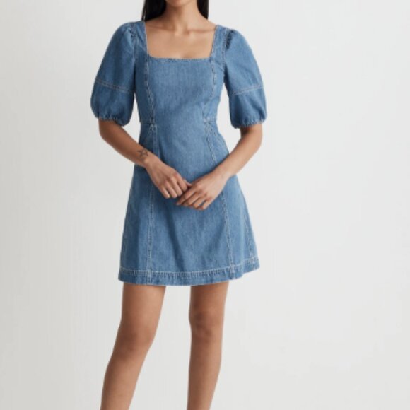Madewell Dresses & Skirts - Denim Puff Sleeve Dress